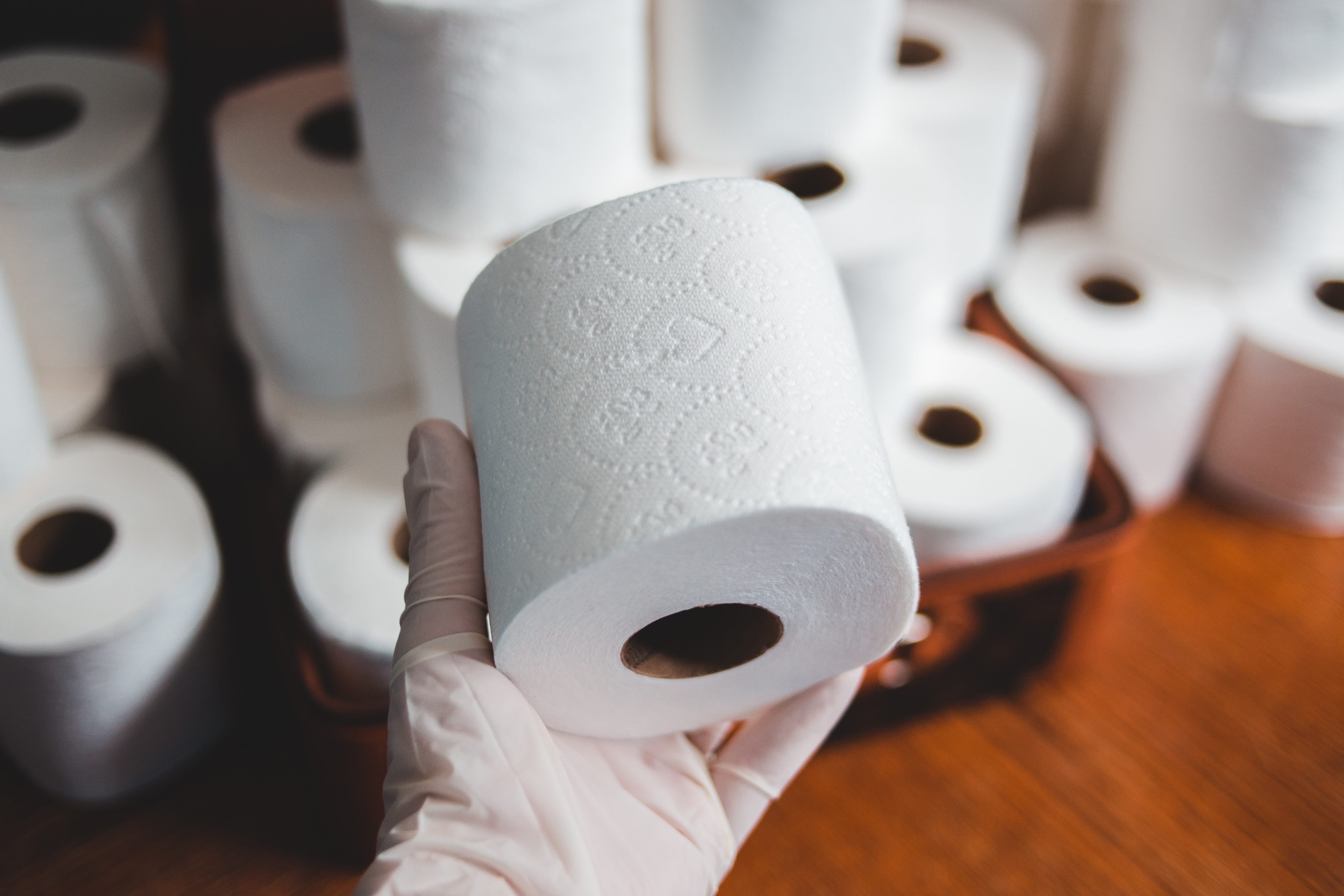 Rolls of toilet paper