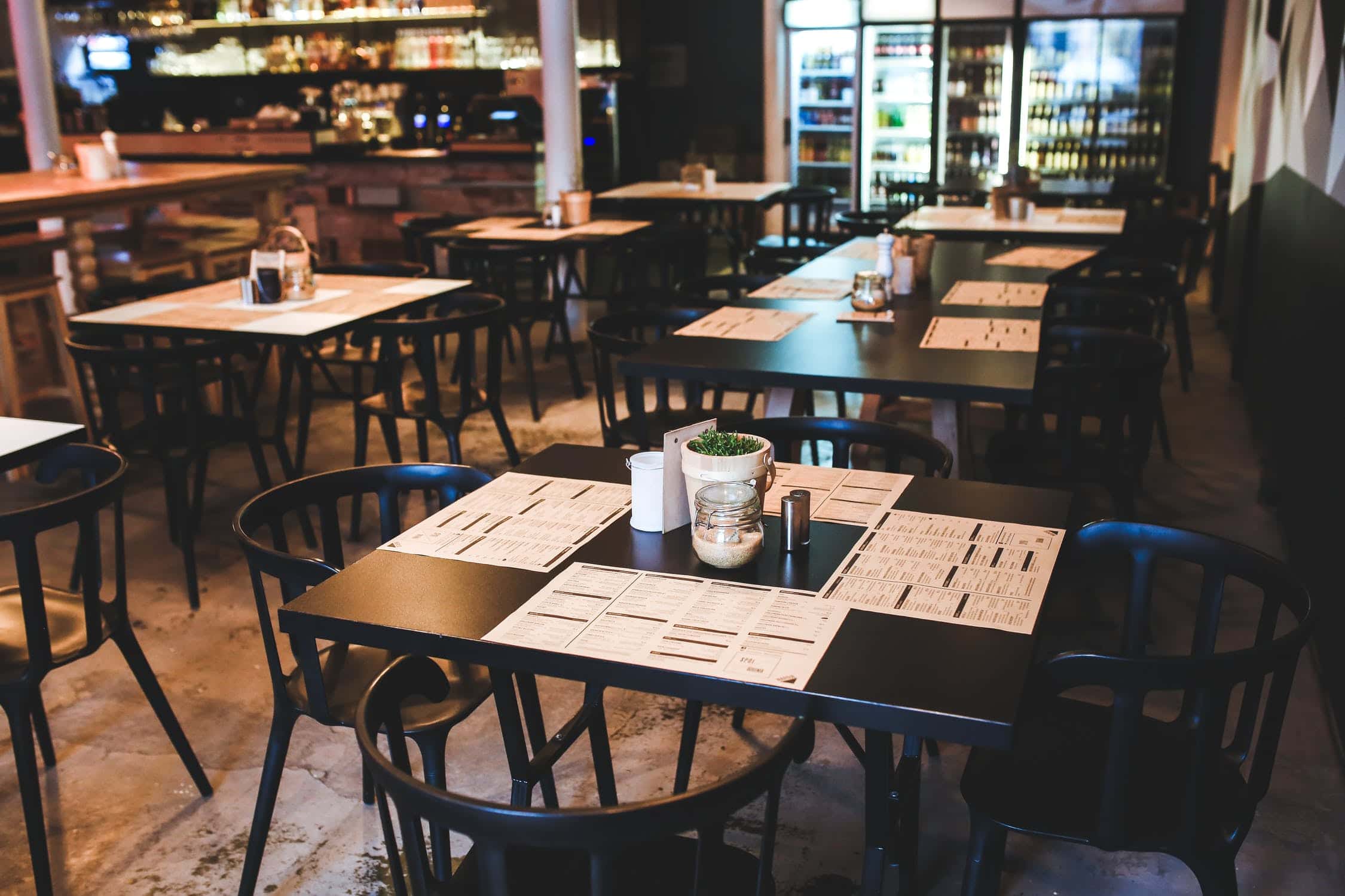Restaurant with menus