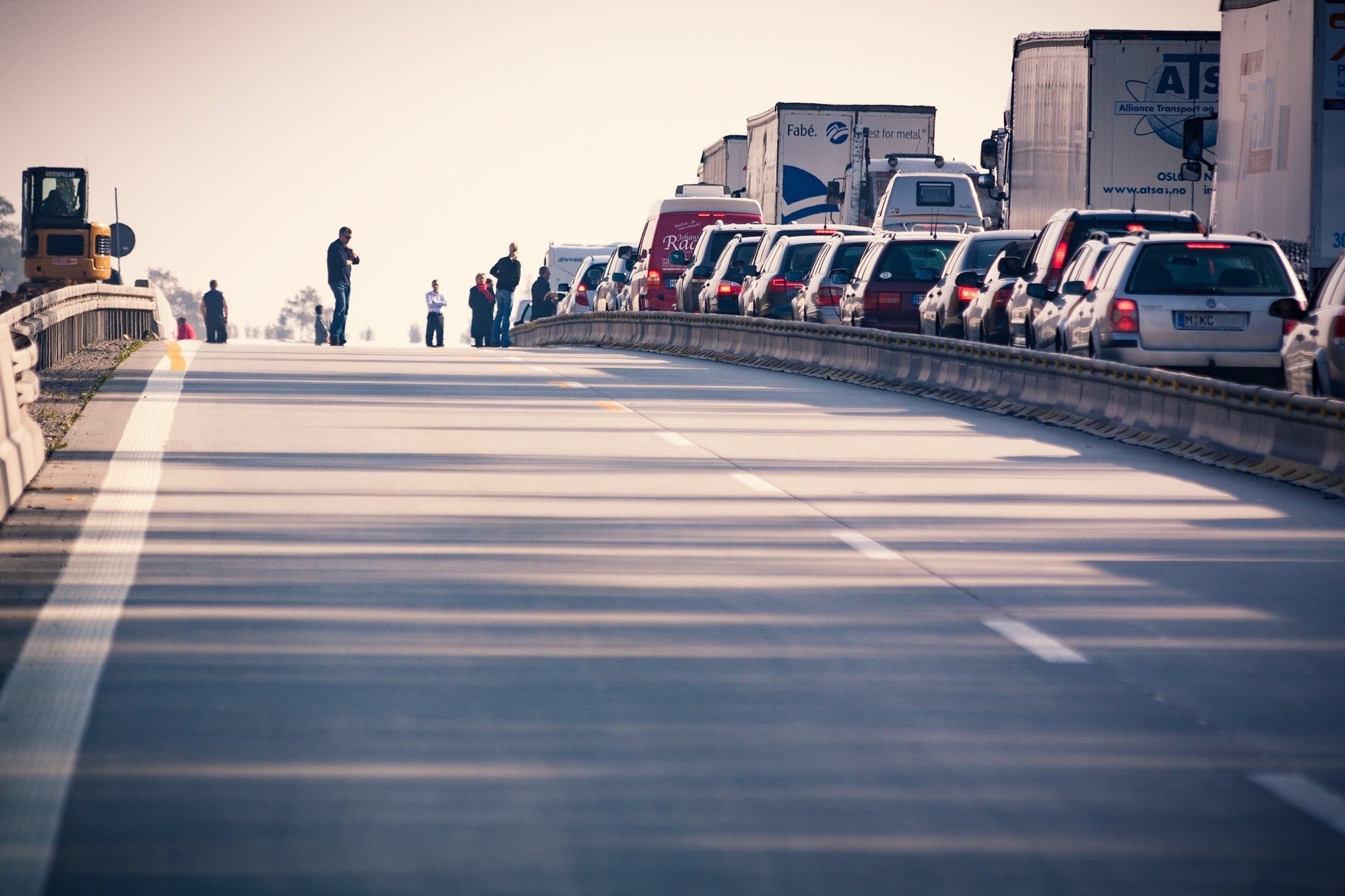 Highway cleared for a car accident