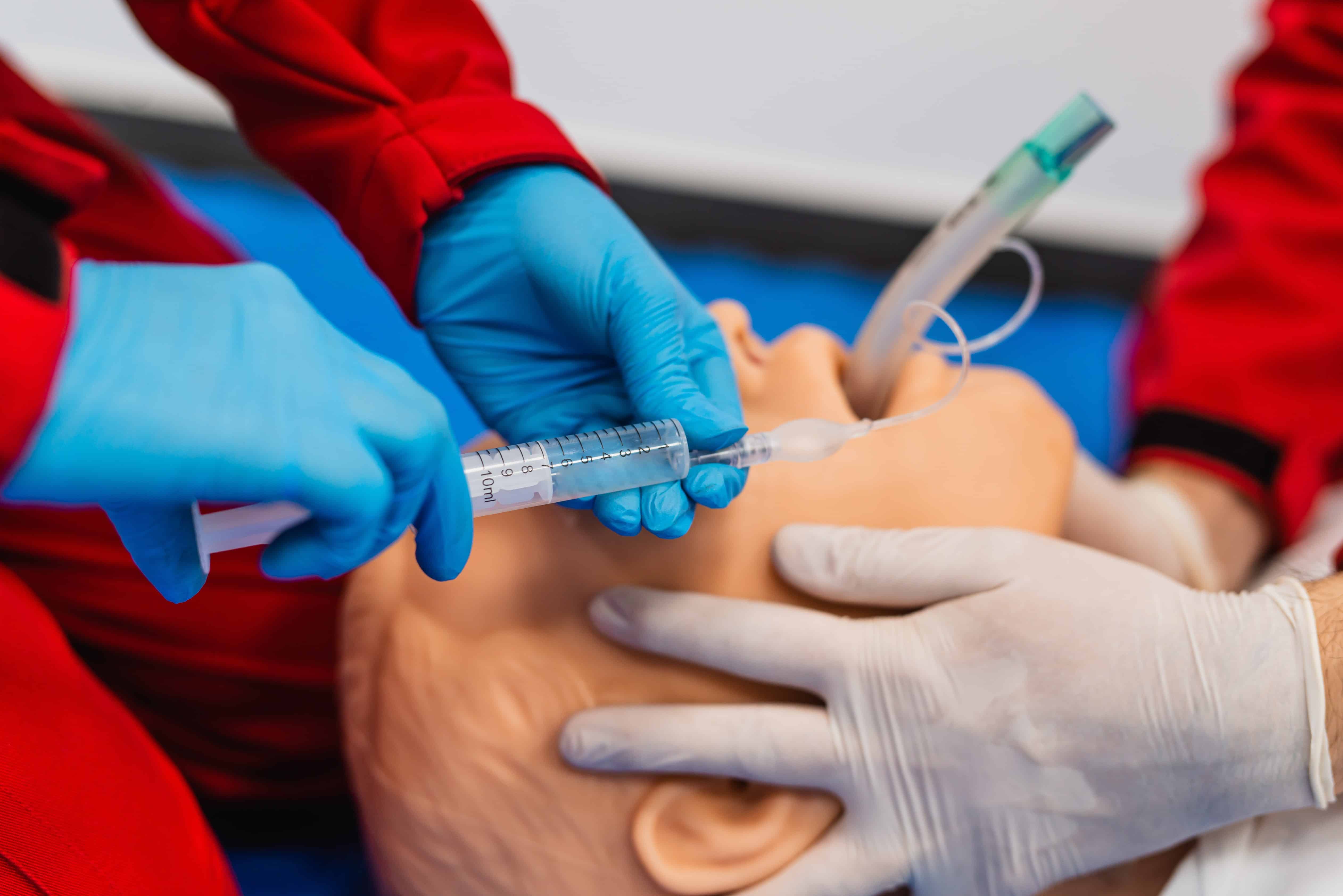 Side view of medical mannequin