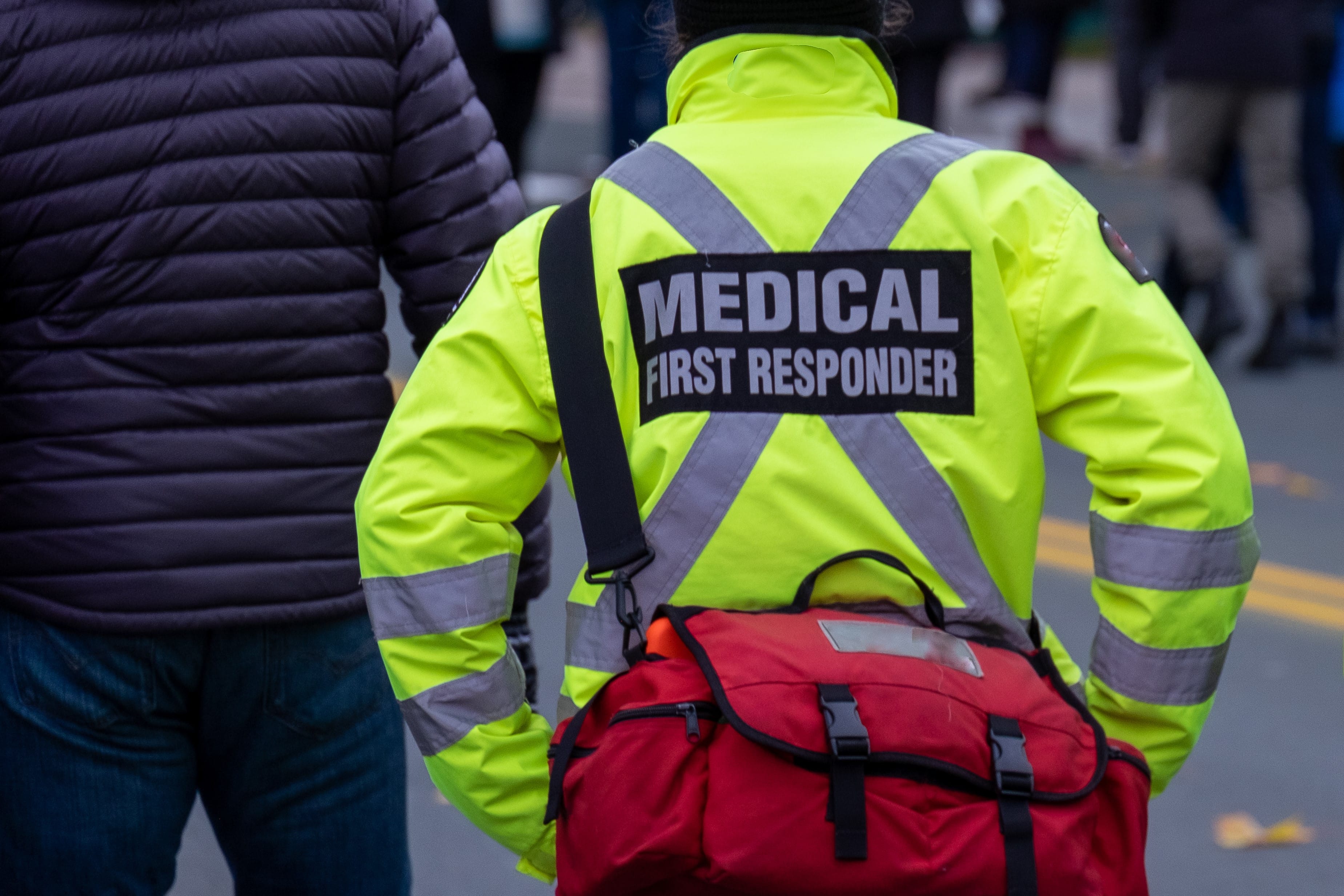 Close up of an EMS worker