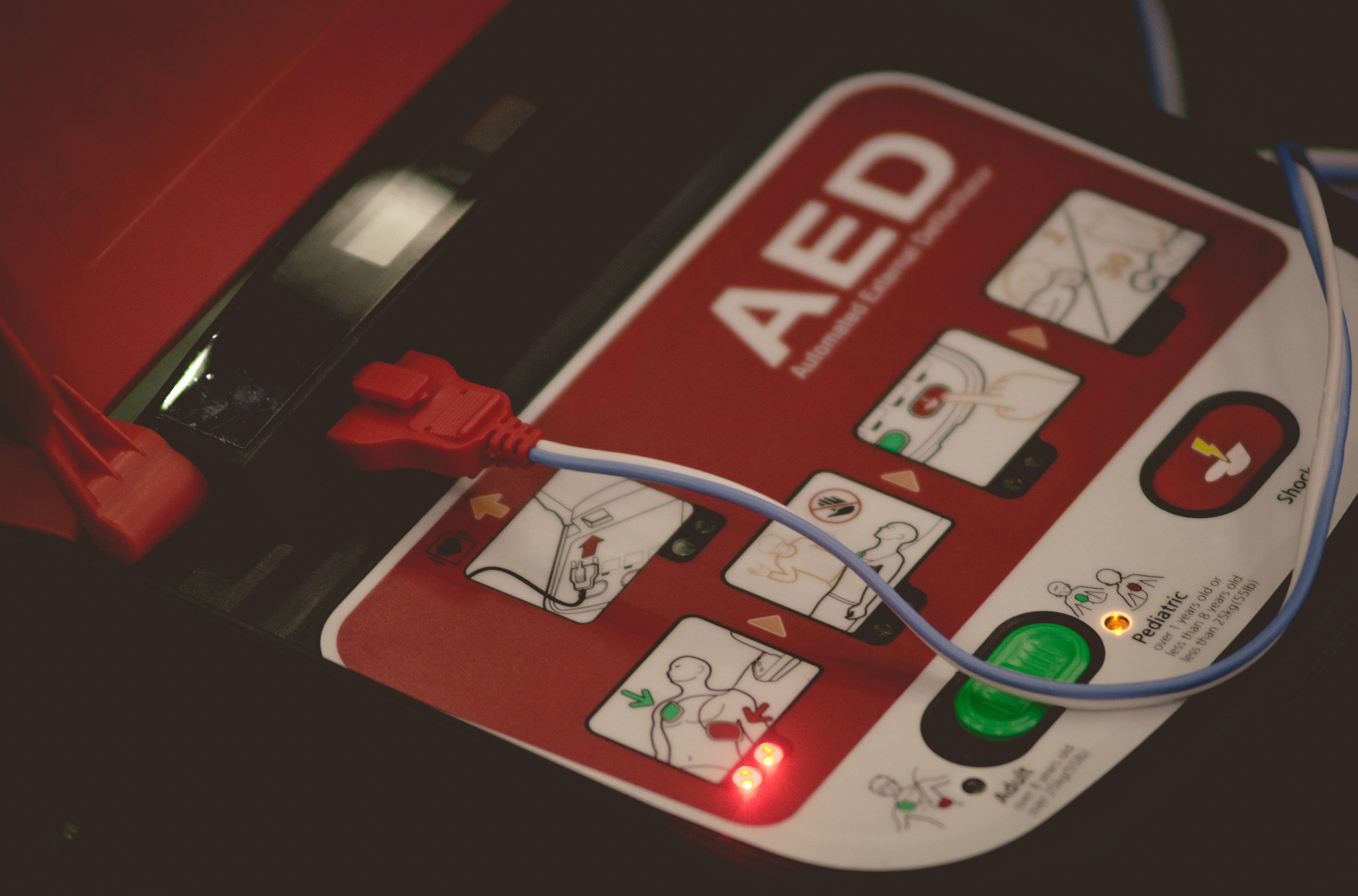 Close up of an Automated External Defibrillator (AED)